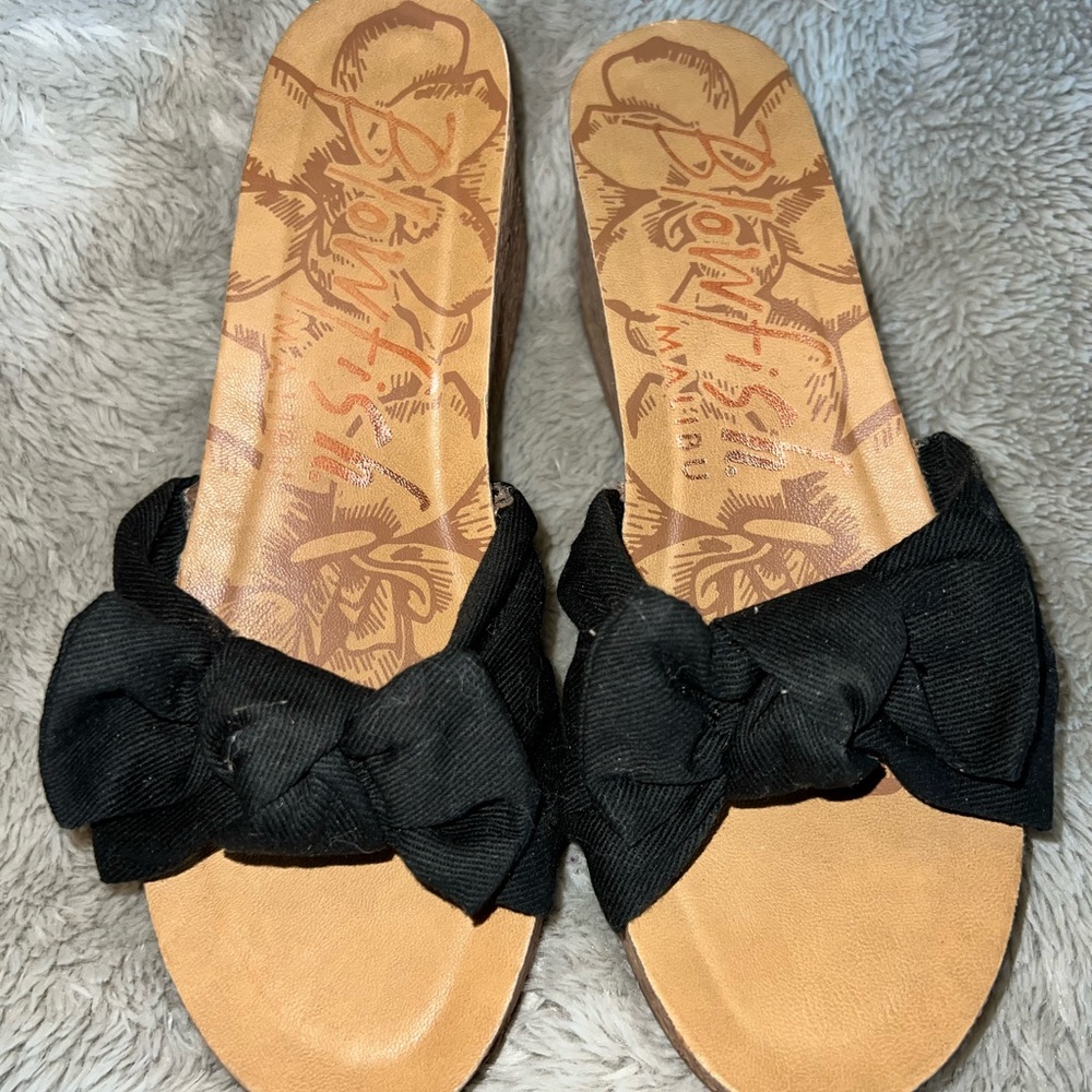 Blowfish Black and Tan Sandals with Stylish Design
